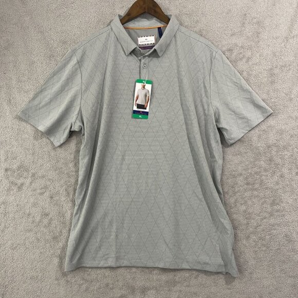 NEW Modern Ambition Mens XL Gray Short Sleeve Polo Shirt Organic Cotton - Picture 2 of 8